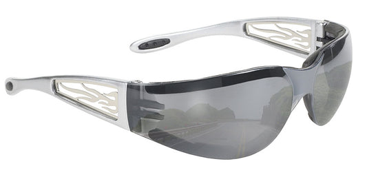 Heat - 4440 Light Silver Mirror Lens/Silver Metal Flames