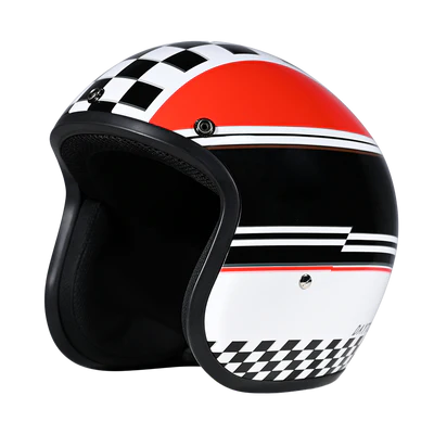 DC6-DC DOT Approved Daytona Cruiser Open Face Motorcycle Helmet - Men, Women & Youth - With Visor & Graphics - W/ Daytona Classic