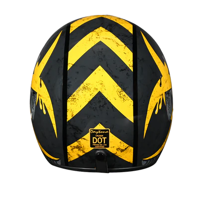 DC6-TOX DOT Approved Daytona Cruiser Open Face Motorcycle Helmet - Men, Women & Youth - With Visor & Graphics - W/ Toxic