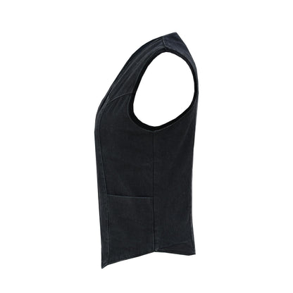 DM951 Women's Denim Classic Plain Sides Vest