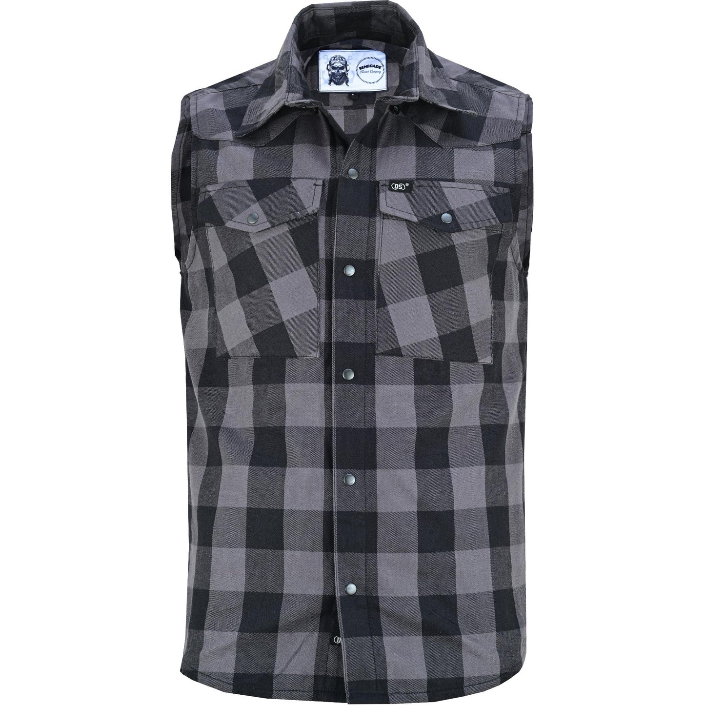 Gray Champ Men’s Gray Black Sleeveless Flannel