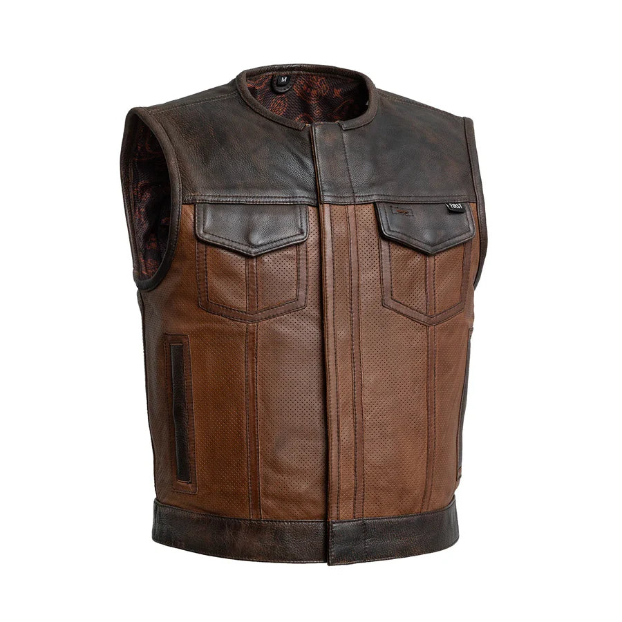 FIM6590PERF-CCG-Lowside Gunner Men's Perforated Leather Vest