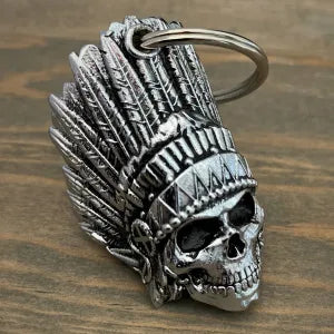 CL-06 Indian Chief Skull Chrome Bell