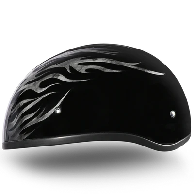 D6-IG DOT Approved Daytona Motorcycle Half Face Helmet - Skull Cap Graphics for Men & Women, Scooters, ATVs, UTVs & Choppers - W/ Ignite Grey