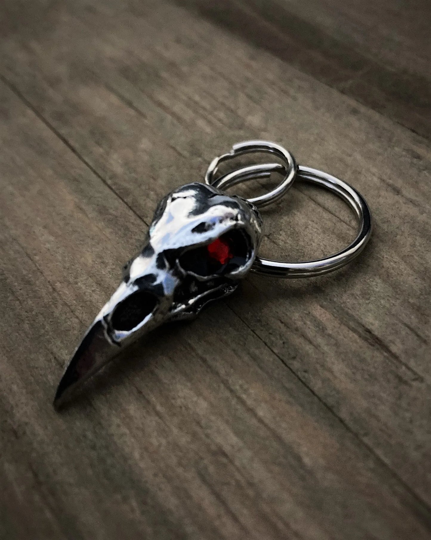 BBK-14 Raven Skull Diamond Keychain