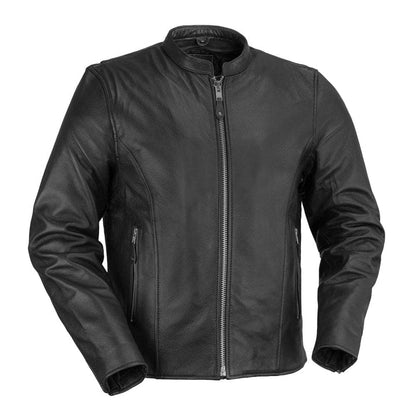 FMM202FBZ-BLK-Ace Men's Leather Motorcycle Jacket