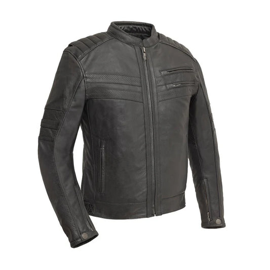 FIM286CDMZ-BLK-BiTurbo - Men's Leather Motorcycle Jacket