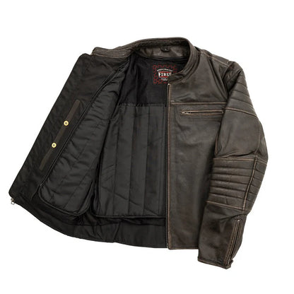 FIM277CVZ-BRN-Commuter Men's Motorcycle Leather Jacket