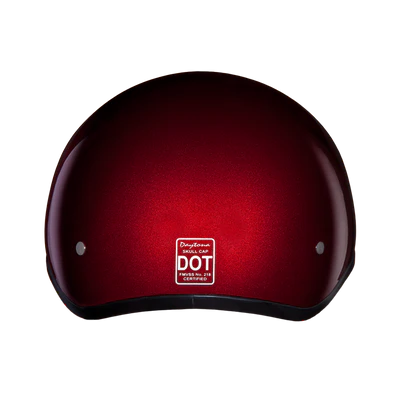 D1-BC DOT Approved Daytona Skull Cap Half Shell Motorcycle Helmet - Beanie Style for Motorcycles, Cruisers, Scooters, and Mopeds - Black Cherry