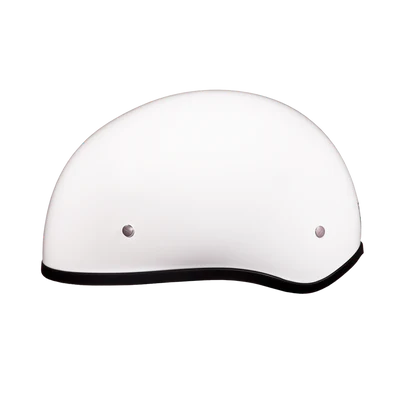 D1-CNS DOT Approved Daytona Skull Cap Half Shell Motorcycle Helmet - Beanie Style for Motorcycles, Cruisers, Scooters, and Mopeds W/O Visor- Hi-Gloss White