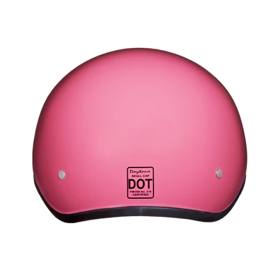 D1-D DOT Approved Daytona Skull Cap Half Shell Motorcycle Helmet - Beanie Style for Motorcycles, Cruisers, Scooters, and Mopeds - Hi-Gloss Pink