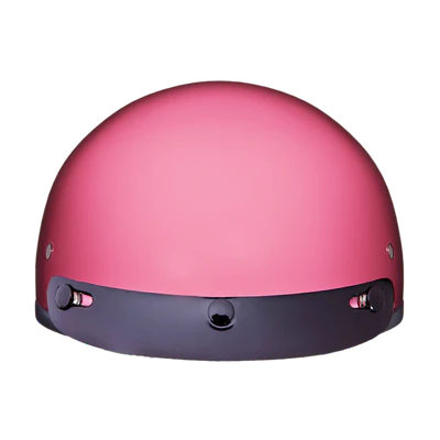 D1-D DOT Approved Daytona Skull Cap Half Shell Motorcycle Helmet - Beanie Style for Motorcycles, Cruisers, Scooters, and Mopeds - Hi-Gloss Pink