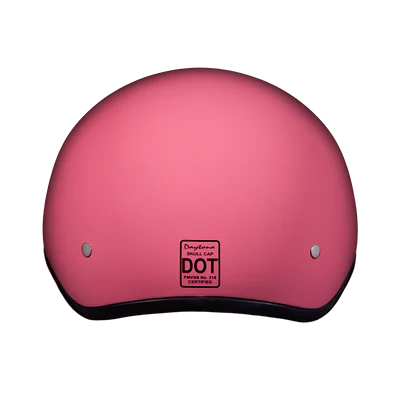 D1-DNS DOT Approved Daytona Skull Cap Half Shell Motorcycle Helmet - Beanie Style for Motorcycles, Cruisers, Scooters, and Mopeds W/O Visor- Hi-Gloss Pink