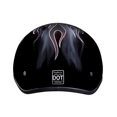 D6-CB DOT Approved Daytona Motorcycle Half Face Helmet - Skull Cap Graphics for Men & Women, Scooters, ATVs, UTVs & Choppers - W/ Cross Bones