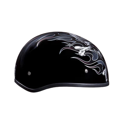 D6-CB DOT Approved Daytona Motorcycle Half Face Helmet - Skull Cap Graphics for Men & Women, Scooters, ATVs, UTVs & Choppers - W/ Cross Bones