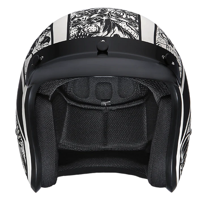 DC6-G DOT Approved Daytona Cruiser Open Face Motorcycle Helmet - Men, Women & Youth - With Visor & Graphics - W/ Graffiti