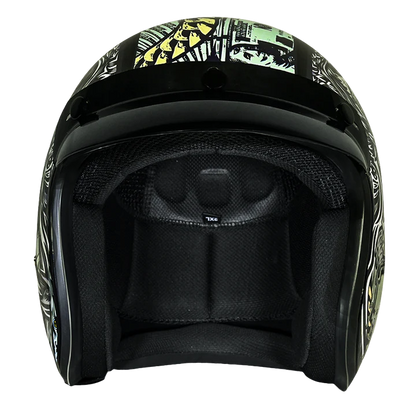 DC6-M DOT Approved Daytona Cruiser Open Face Motorcycle Helmet - Men, Women & Youth - With Visor & Graphics - W/ Money