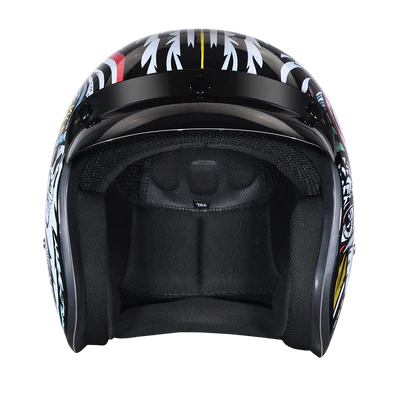 DC6-T DOT Approved Daytona Cruiser Open Face Motorcycle Helmet - Men, Women & Youth - With Visor & Graphics - W/ Tribal