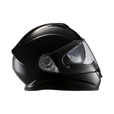 DE1-A Daytona Detour Full Face Motorcycle Helmet - DOT Certified, Dual Visor, Street Bike Helmet, Men/Women/Youth - Hi-Gloss Black