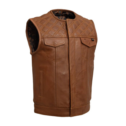 CUS6030CMB-COG-Dust Devil Men's Motorcycle Leather Vest (limited edition)