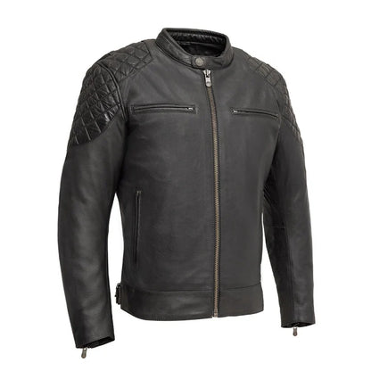 FIM224CDMZ-BLK-Grand Prix - Men's Leather Motorcycle Jacket