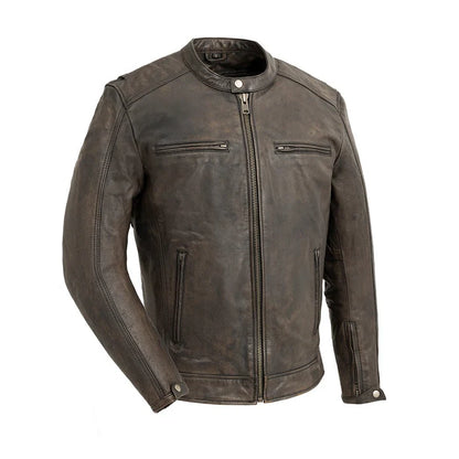 FIM253SDC-BRN-Hipster Men's Motorcycle Leather Jacket