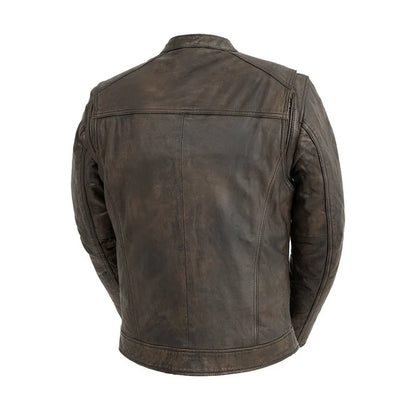 FIM253SDC-BRN-Hipster Men's Motorcycle Leather Jacket