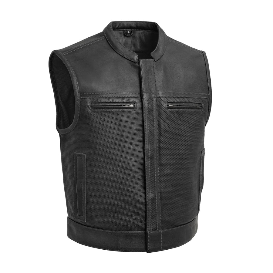 FIM650PERF-BBLK-Lowrider Perforated Men's Leather Vest