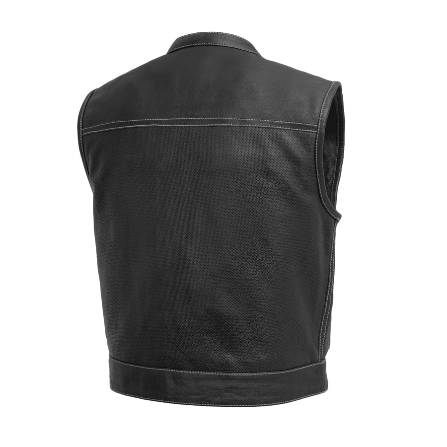 FIM650PERF-BLKWH-Lowrider Perforated Men's Leather Vest