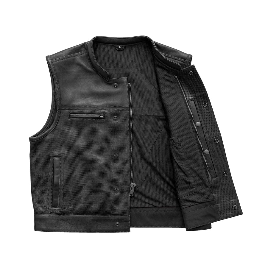 FIM650PERF-BBLK-Lowrider Perforated Men's Leather Vest