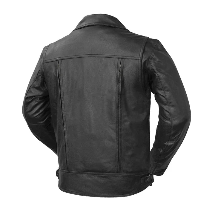 FIM244BNKDZ-BLK-Mastermind Men's Motorcycle Leather Jacket