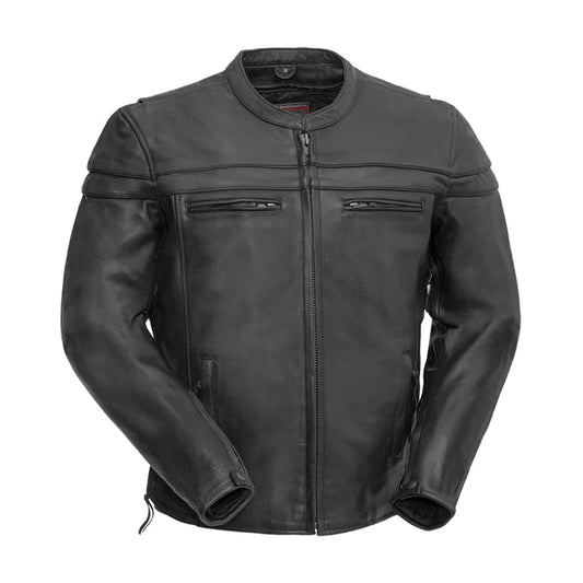 FIM262NTCZ-BLK-Maverick Men's Motorcycle Leather Jacket