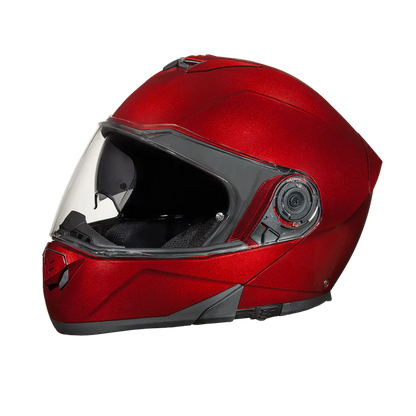 MG1-BC Daytona Glide Modular Motorcycle Helmet - DOT Approved, Bluetooth Ready, Dual Visor, Men/Women/Youth - Black Cherry