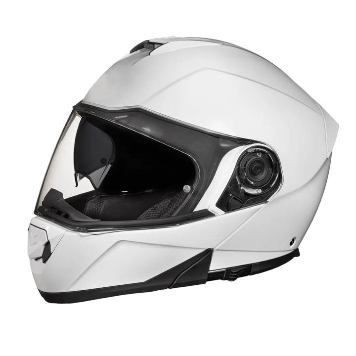 MG1-C Daytona Glide Modular Motorcycle Helmet - DOT Approved, Bluetooth Ready, Dual Visor, Men/Women/Youth - Hi-Gloss White