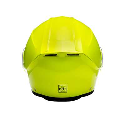 MG1-FY Daytona Glide Modular Motorcycle Helmet - DOT Approved, Bluetooth Ready, Dual Visor, Men/Women/Youth - Fluorescent Yellow