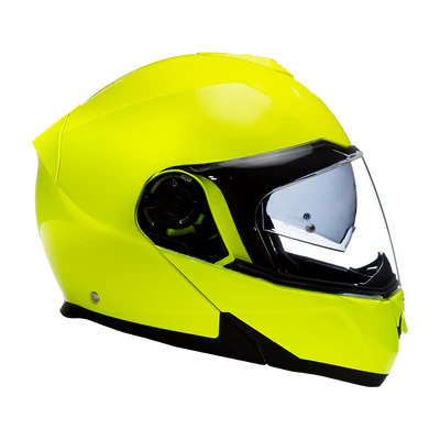 MG1-FY Daytona Glide Modular Motorcycle Helmet - DOT Approved, Bluetooth Ready, Dual Visor, Men/Women/Youth - Fluorescent Yellow