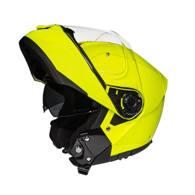 MG1-FY Daytona Glide Modular Motorcycle Helmet - DOT Approved, Bluetooth Ready, Dual Visor, Men/Women/Youth - Fluorescent Yellow