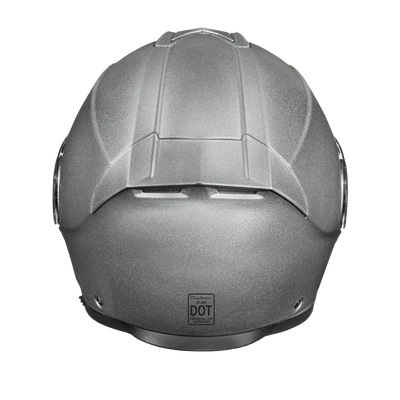 MG1-SM Daytona Glide Modular Motorcycle Helmet - DOT Approved, Bluetooth Ready, Dual Visor, Men/Women/Youth- Silver Metallic