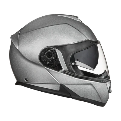 MG1-SM Daytona Glide Modular Motorcycle Helmet - DOT Approved, Bluetooth Ready, Dual Visor, Men/Women/Youth- Silver Metallic