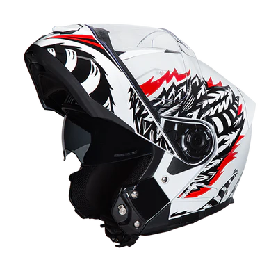 MG6-P Daytona Glide Modular Motorcycle Helmet - DOT Approved, Bluetooth Ready, Dual Visor, Men/Women/Youth - W/ Phoenix