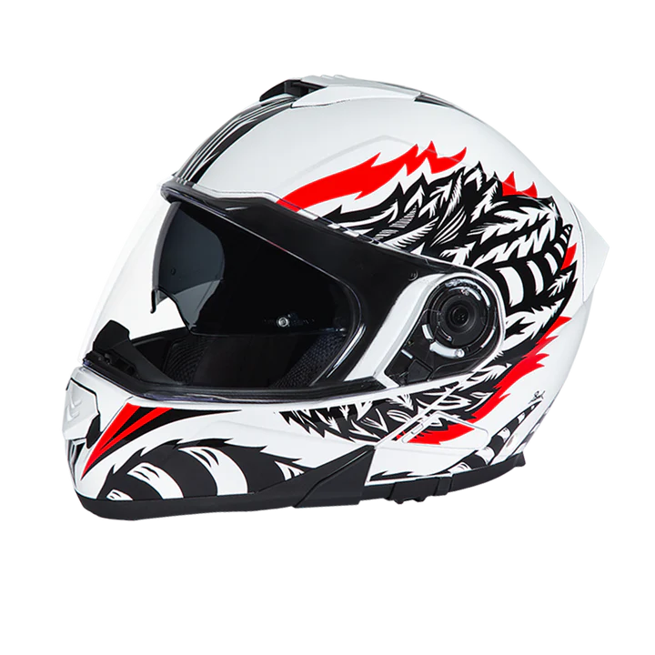 MG6-P Daytona Glide Modular Motorcycle Helmet - DOT Approved, Bluetooth Ready, Dual Visor, Men/Women/Youth - W/ Phoenix