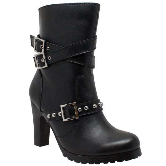 8545 Womens 3-Buckle Boot with Heel