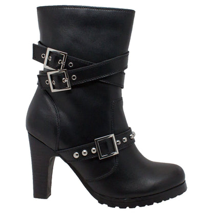 8545 Womens 3-Buckle Boot with Heel