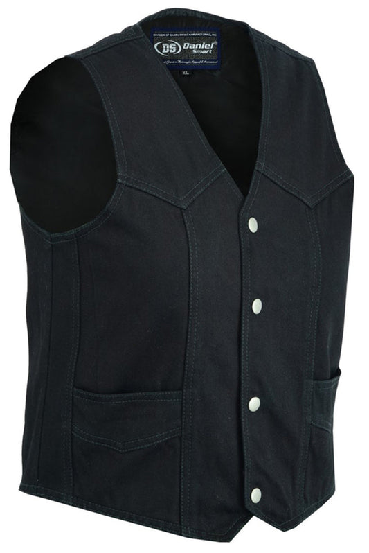 DM9725   Kid's Denim Plain Side Vest