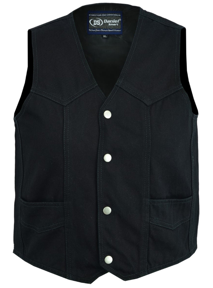 DM9725   Kid's Denim Plain Side Vest