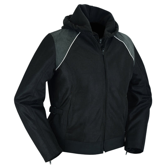 DS867 Womens Mesh 3-in-1 Riding Jacket (Black/Black Tone Reflective)