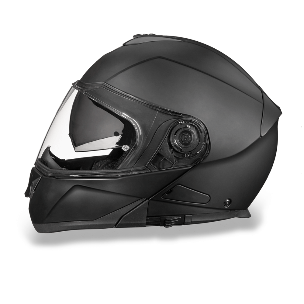 MG1-B Daytona Glide Modular Motorcycle Helmet - DOT Approved, Bluetooth Ready, Dual Visor, Men/Women/Youth - Dull Black