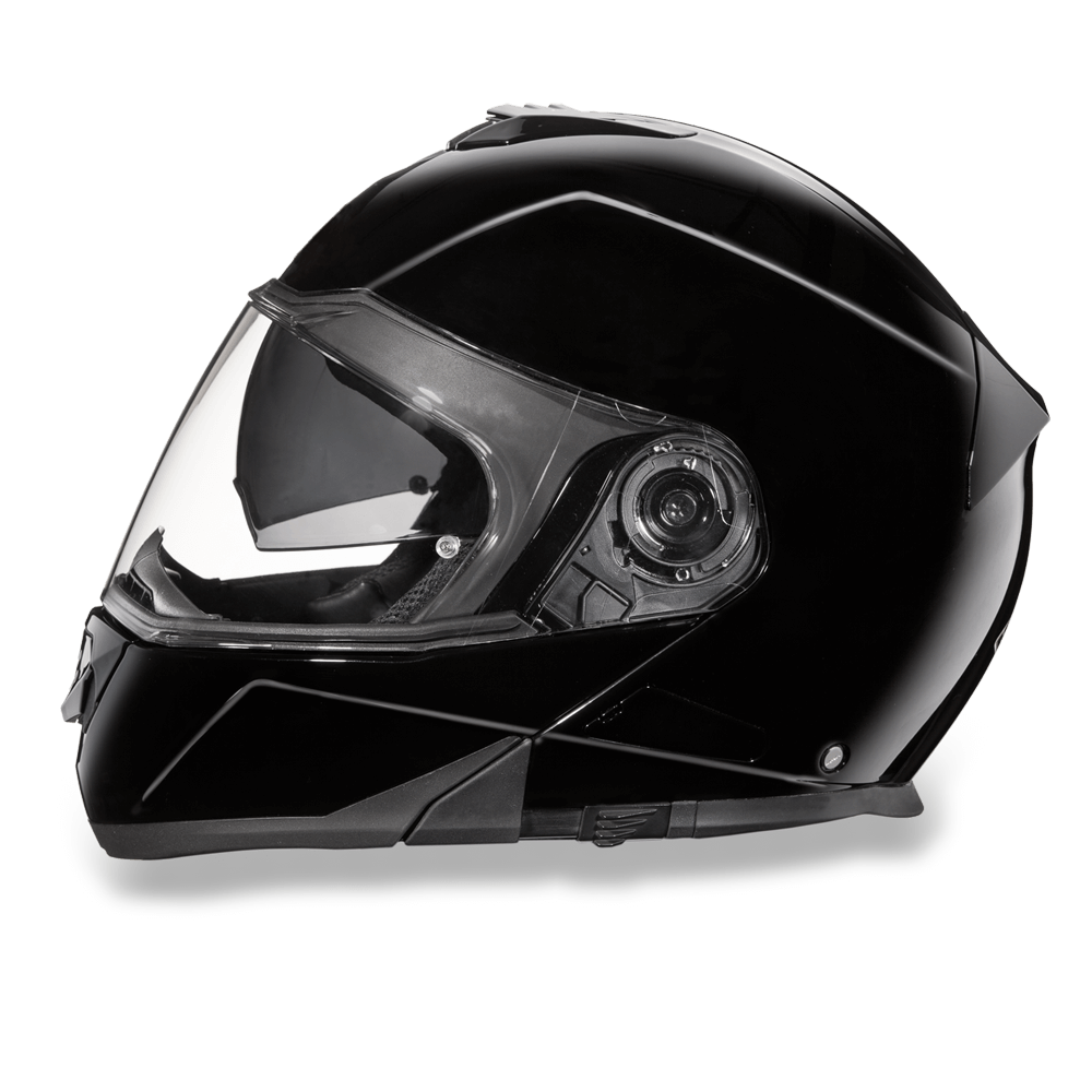 MG1-A Daytona Glide Modular Motorcycle Helmet - DOT Approved, Bluetooth Ready, Dual Visor, Men/Women/Youth - Hi-Gloss Black