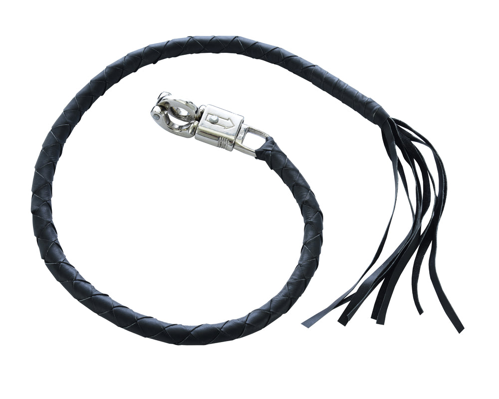 GBW201 Leather Biker Whip - Black