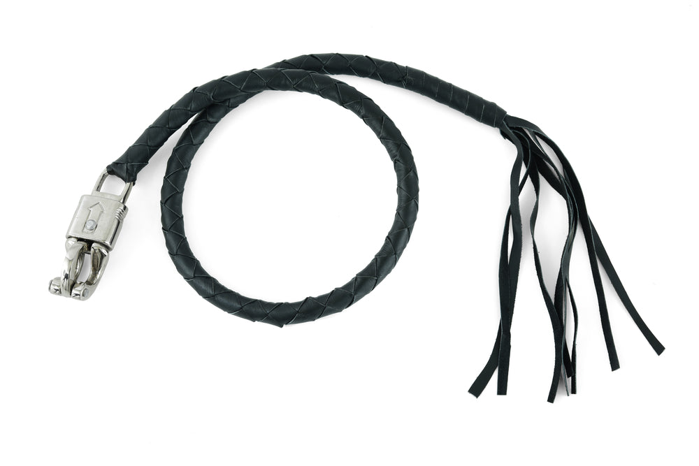 GBW201 Leather Biker Whip - Black